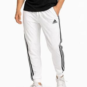 Adidas Track Pants White w/ Black Stripe/Logo - Size Small (or Womens Medium)